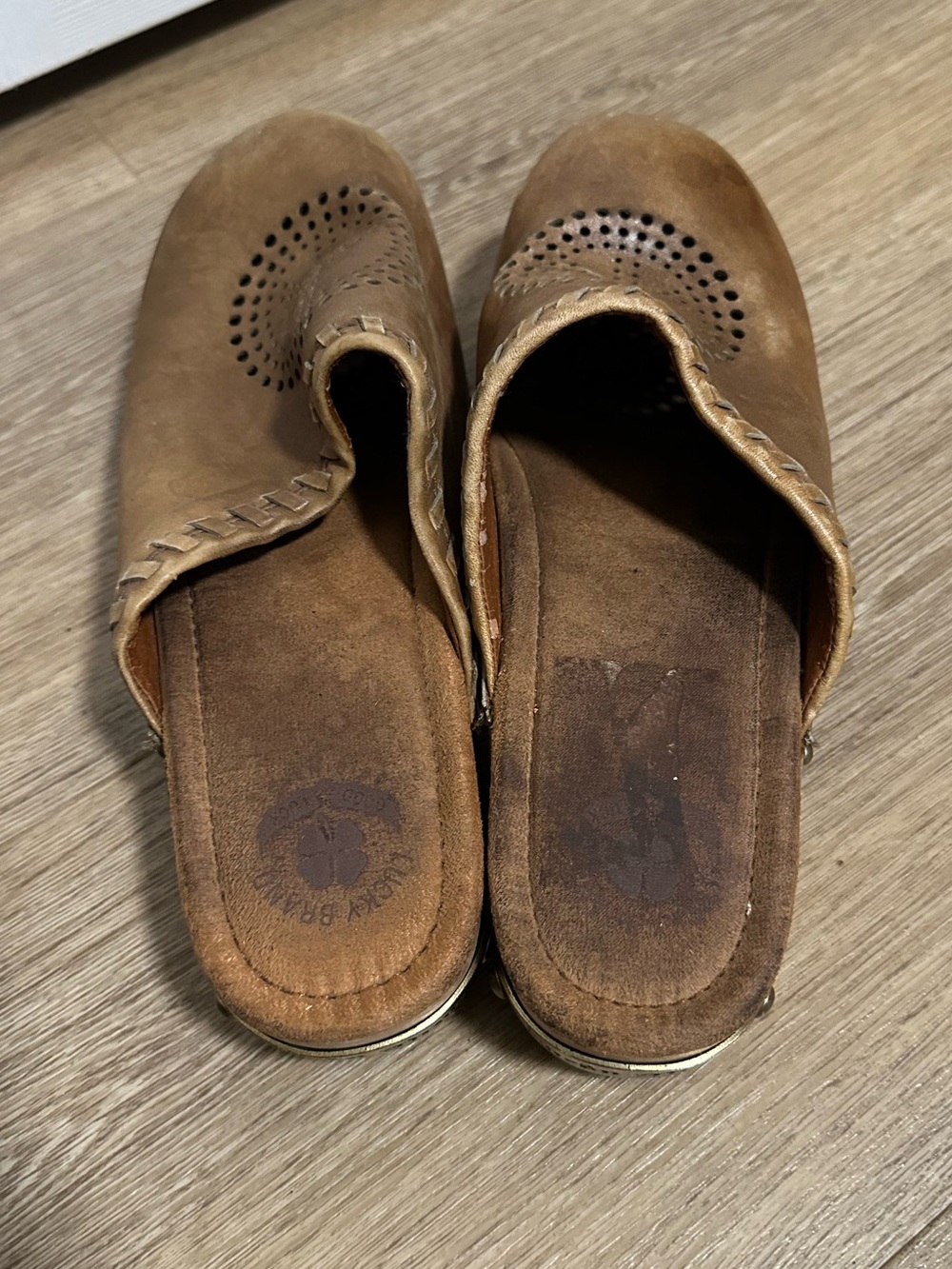 Lucky Brand Brown Leather Perforated Mule Clogs Women’s 10 - Picture 5 of 8